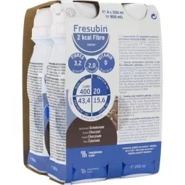 FRESUBIN 2 kcal Fibra DRINK Garrafa de Chocolate, 4X200 ml