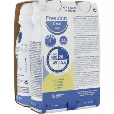FRESUBIN 2 kcal DRINK Garrafa de baunilha, 4X200 ml FRESUBIN 2 kcal DRINK Garrafa de baunilha, 4X200 ml
