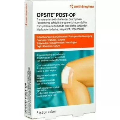 OPSITE Poste-OP Ligadura 5x6,5 cm, 5 unid