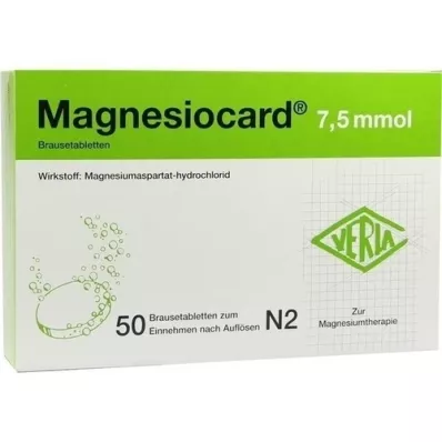 MAGNESIOCARD Comprimidos efervescentes de 7,5 mmol, 50 unidades