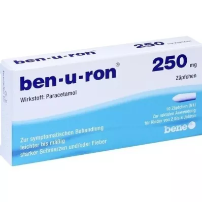 BEN-U-RON supositórios de 250 mg, 10 unidades
