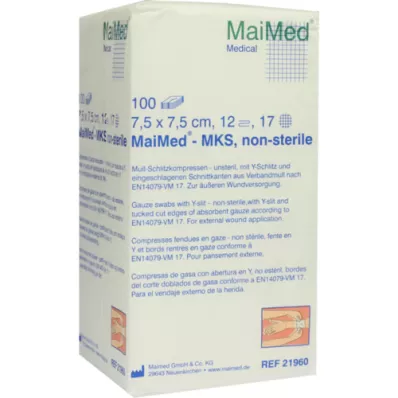 SCHLITZKOMPRESSEN 7,5x7,5 cm não estéril 12 dobras, 100 unid SCHLITZKOMPRESSEN 7,5x7,5 cm não estéril 12 dobras, 100 unid