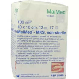 SCHLITZKOMPRESSEN 10x10 cm não estéril 12 dobras, 100 unid