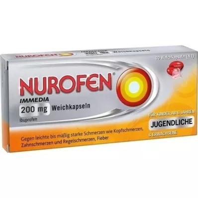 NUROFEN Immedia 200 mg cápsulas moles, 10 unidades NUROFEN Immedia 200 mg cápsulas moles, 10 unidades