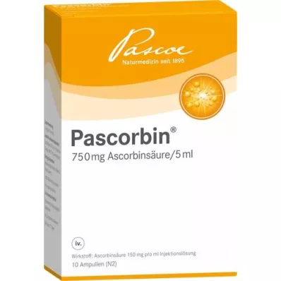 PASCORBIN Solução para ampolas injetáveis, 10X5 ml PASCORBIN Solução para ampolas injetáveis, 10X5 ml