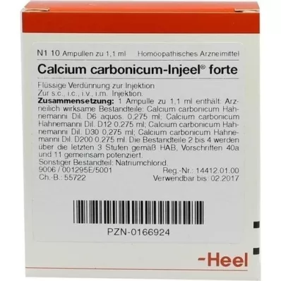 CALCIUM CARBONICUM INJEEL ampolas fortes, 10 unidades CALCIUM CARBONICUM INJEEL ampolas fortes, 10 unidades