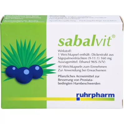 SABALVIT Cápsulas, 40 unidades SABALVIT Cápsulas, 40 unidades