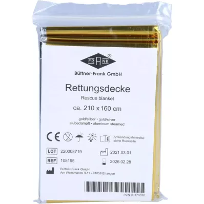 RETTUNGSDECKE KFZ 160x210 cm ouro/prata, 1 peça RETTUNGSDECKE KFZ 160x210 cm ouro/prata, 1 peça