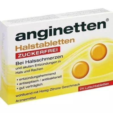 ANGINETTEN Pastilhas para garganta sem açúcar, 24 unidades