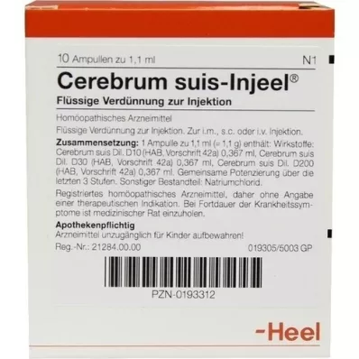CEREBRUM SUIS Ampolas Injeel, 10 unidades