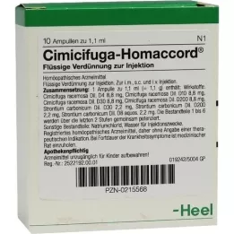 CIMICIFUGA HOMACCORD Ampolas, 10 unidades