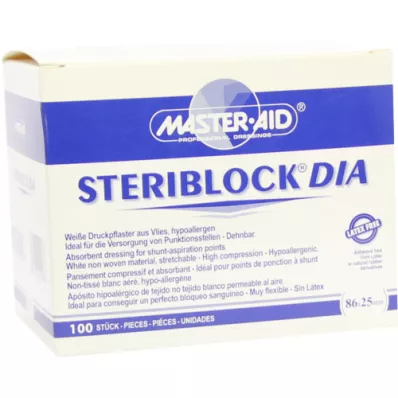 STERIBLOCK DIA Reboco de compressão branco 25x86 mm, 100 peças STERIBLOCK DIA Reboco de compressão branco 25x86 mm, 100 peças