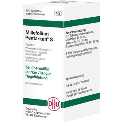 MILLEFOLIUM PENTARKAN Comprimidos S, 200 unidades MILLEFOLIUM PENTARKAN Comprimidos S, 200 unidades