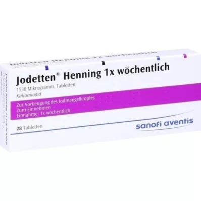 JODETTEN Henning 1x comprimidos semanais, 28 unidades JODETTEN Henning 1x comprimidos semanais, 28 unidades