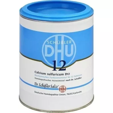 BIOCHEMIE DHU 12 comprimidos de cálcio sulfuricum D 12, 1000 peças BIOCHEMIE DHU 12 comprimidos de cálcio sulfuricum D 12, 1000 peças