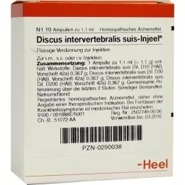 DISCUS INTERVERTEBRALIS ampolas suis Injeel, 10 unidades