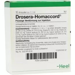 DROSERA HOMACCORD Ampolas, 10 unidades