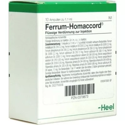 FERRUM HOMACCORD Ampolas, 10 unidades