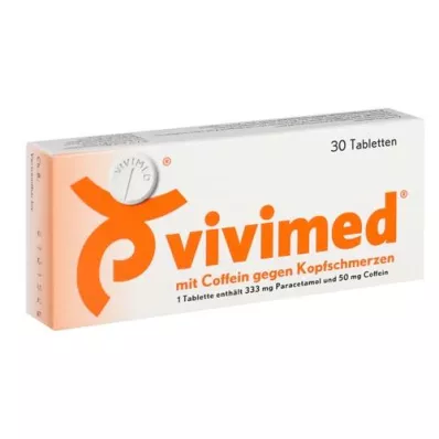 VIVIMED com cafeína para comprimidos para dor de cabeça, 30 unidades