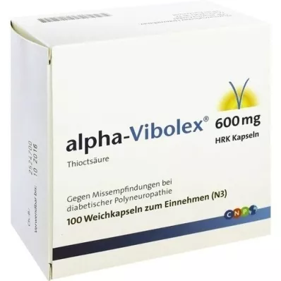 ALPHA VIBOLEX 600 mg HRK cápsulas moles, 100 unidades ALPHA VIBOLEX 600 mg HRK cápsulas moles, 100 unidades
