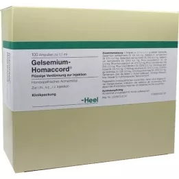 GELSEMIUM HOMACCORD Ampolas, 100 unidades