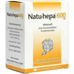 NATU HEPA Comprimidos revestidos de 600 mg, 50 unidades