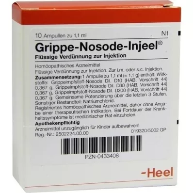 GRIPPE NOSODE Ampolas Injeel, 10 unidades GRIPPE NOSODE Ampolas Injeel, 10 unidades