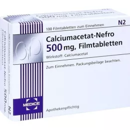 CALCIUMACETAT NEFRO Comprimidos revestidos por película de 500 mg, 100 unidades