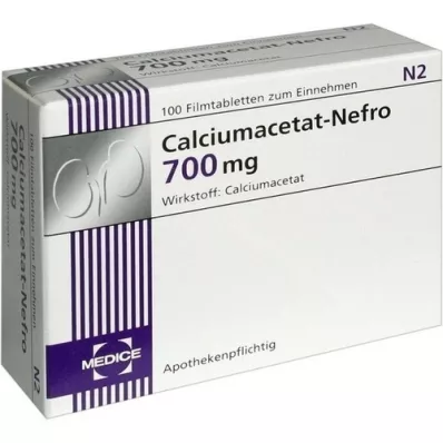 CALCIUMACETAT NEFRO Comprimidos revestidos por película de 700 mg, 100 unidades CALCIUMACETAT NEFRO Comprimidos revestidos por película de 700 mg, 100 unidades