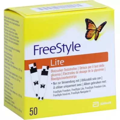FREESTYLE Tiras de teste Lite sem codificação, 50 peças FREESTYLE Tiras de teste Lite sem codificação, 50 peças