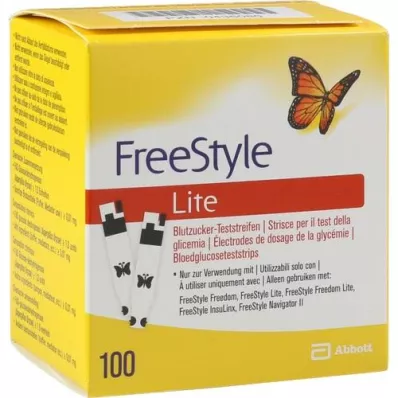 FREESTYLE Tiras de teste Lite sem codificação, 100 peças FREESTYLE Tiras de teste Lite sem codificação, 100 peças