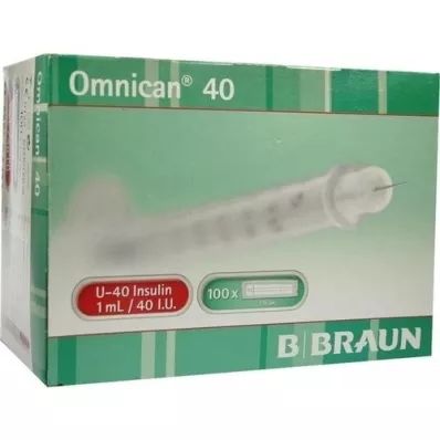 OMNICAN Seringa de insulina 1 ml U40 com canal 0,30x12 mm único, 100x1 unid OMNICAN Seringa de insulina 1 ml U40 com canal 0,30x12 mm único, 100x1 unid