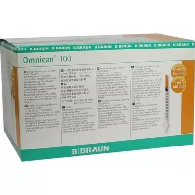 OMNICAN Seringa de insulina 1 ml U100 com canal 0,30x12 mm, 100x1 unid OMNICAN Seringa de insulina 1 ml U100 com canal 0,30x12 mm, 100x1 unid