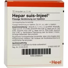 HEPAR SUIS Ampolas Injeel, 10 unidades