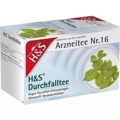 H&S Sacos de filtro para chá para diarréia, 20X1,5 g H&S Sacos de filtro para chá para diarréia, 20X1,5 g