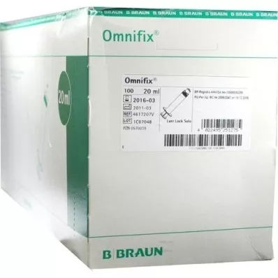 OMNIFIX Solo Spr.20 ml Luer Lock sem látex, 100X20 ml OMNIFIX Solo Spr.20 ml Luer Lock sem látex, 100X20 ml