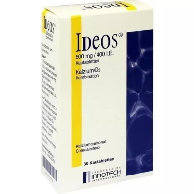 IDEOS comprimidos mastigáveis de 500 mg/400 UI, 30 unidades