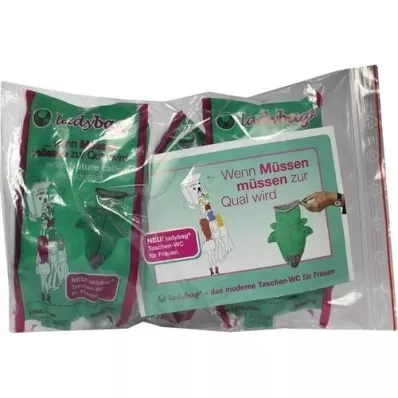 LADYBAG Bolsas-WC para mulheres, 3 peças LADYBAG Bolsas-WC para mulheres, 3 peças