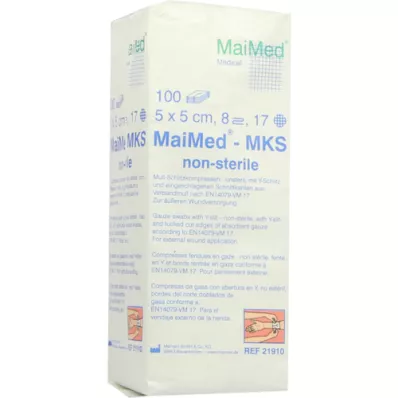 SCHLITZKOMPRESSEN 5x5 cm não estéril 8 dobras, 100 unid
