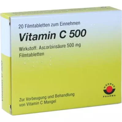 VITAMIN Comprimidos revestidos por película C 500, 20 unidades VITAMIN Comprimidos revestidos por película C 500, 20 unidades