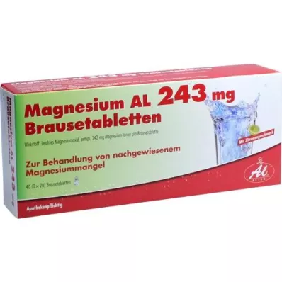 MAGNESIUM AL Comprimidos efervescentes de 243 mg, 40 unidades MAGNESIUM AL Comprimidos efervescentes de 243 mg, 40 unidades