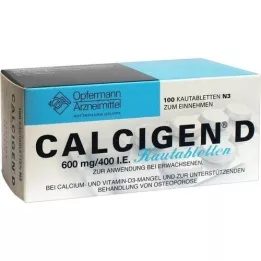 CALCIGEN D 600 mg/400 UI comprimidos para mastigar, 100 unidades