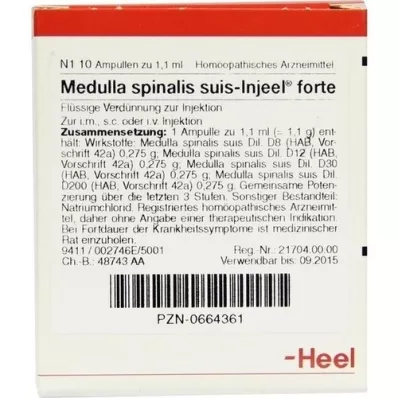 MEDULLA SPINALIS ampolas suis Injeel forte, 10 unid