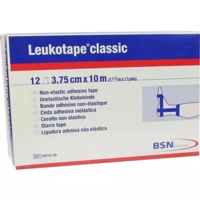 LEUKOTAPE Clássico 3,75 cmx10 m azul, 12 peças LEUKOTAPE Clássico 3,75 cmx10 m azul, 12 peças