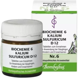 BIOCHEMIE 6 comprimidos de sulfuricum de potássio D 12, 80 unidades