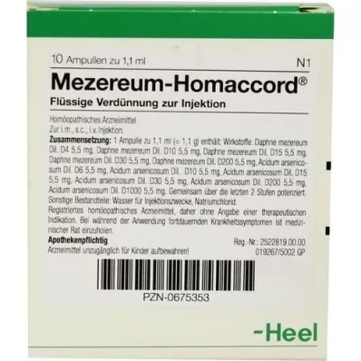 MEZEREUM HOMACCORD Ampolas, 10 unidades MEZEREUM HOMACCORD Ampolas, 10 unidades