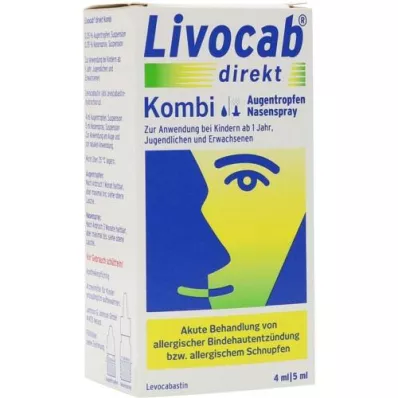 LIVOCAB combinação direta de colírio de 4 ml + spray nasal de 5 ml, 1 p