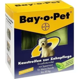 BAY O PET Tiras de mastigação para cuidados dentários hortelã para cães pequenos, 140 g