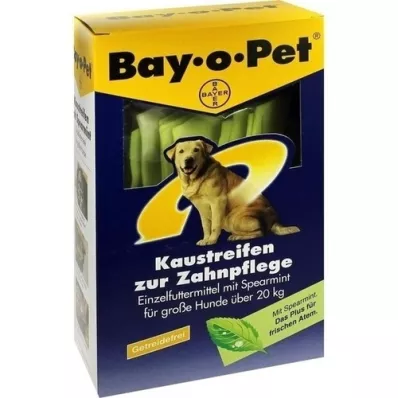 BAY O PET Pasta de dente em tiras para mastigar hortelã para cães grandes, 140 g BAY O PET Pasta de dente em tiras para mastigar hortelã para cães grandes, 140 g
