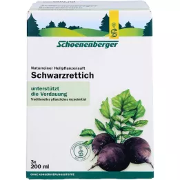 SCHWARZRETTICH Sucos de plantas medicinais Schoenenberger, 3X200 ml